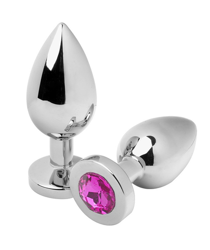 METALHARD SPARKLE Plug anal elegante de aço e cristal, submersível e unissexo