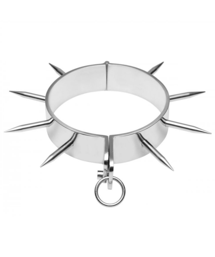 METALHARD SLAVE COLLAR BDSM Chromed Metal Collar: sophisticated indulgence in control and submission.