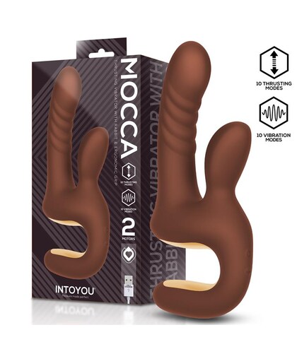 MOCCA THRUSTING Vibrador rabbit elegante, doble motor, 10 modos, impermeable