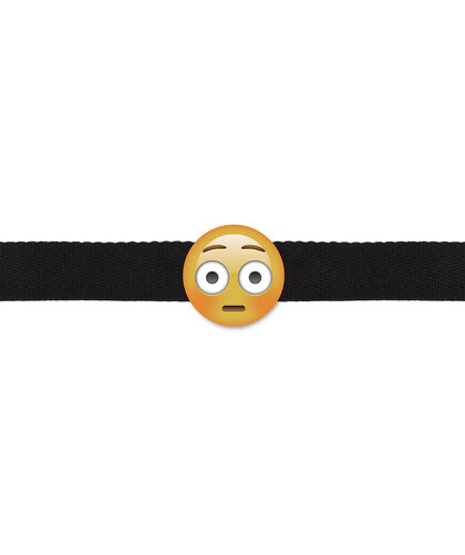 EMOJI RUBORIZADO Mordaza divertida de pvc, ajustable y perfecta para principiantes