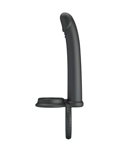 MOSES Anillo de silicona para doble penetración con dildo de 13cm