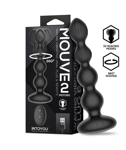 MOUVE WAVE Mouve plug anal avec mouvement ondulant et vibration - télécommande, double moteur