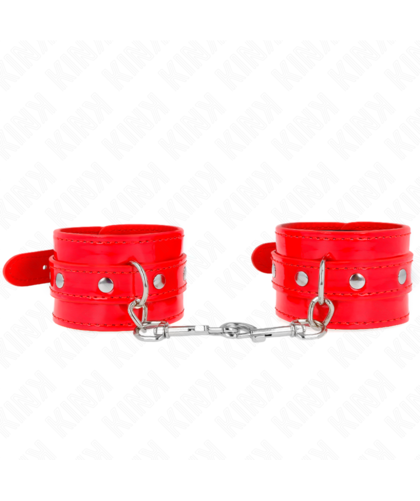 PULSEIRAS COM TACHUELAS VERMELHO Algemas BDSM da KINK: estilo, conforto e controlo