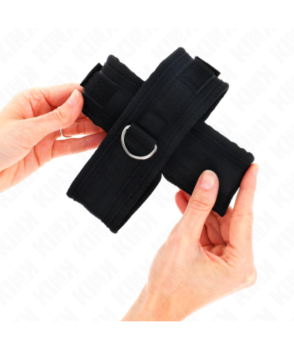 MUÑEQUERAS CRUZADA NEGRO 34 X  Muñequeras BDSM ajustables, seguras y de alta calidad
