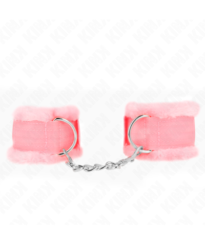WRISTBANDS LINED PINK ADJUST High-quality BDSM wrist cuffs that are comfy and secure