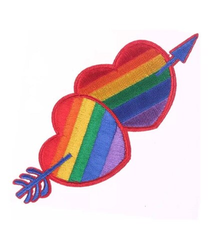 PATCH CŒUR COULEURS BAND Emblema: 

parche termoadhesivo, corazón, bandera lgbt, celebraciones.