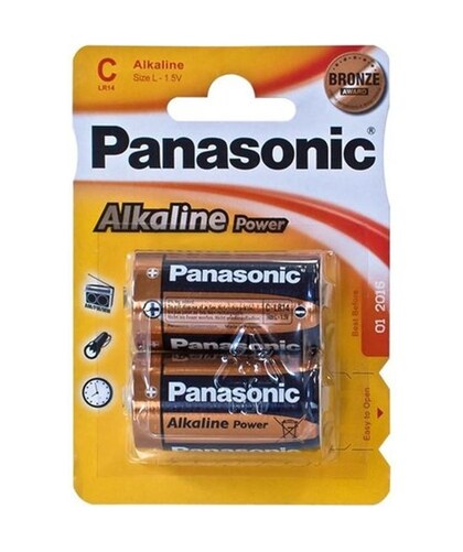 PILE ALCALINE PANASONIC X2 Pile alcaline bronze c lr14 blister*2