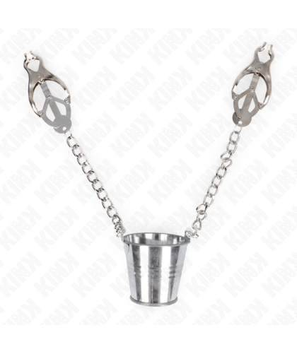 PINZAS PARA PEZONES CON CUBO P Pinzas BDSM para pezones con materiales variados