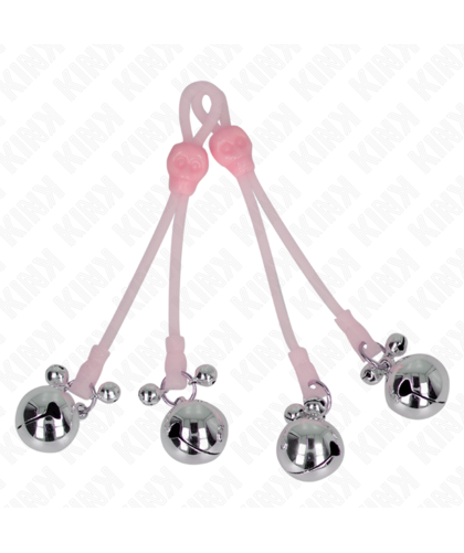 KINK LIGHT Pinças para mamilos luminosas em forma de caveira com guizo ajustável

Estas pinças são o 
