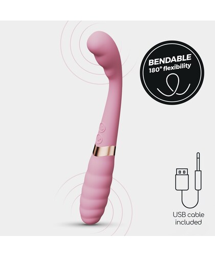 PIXIE Bastón vibrador rosa con 10 modos, suave y resistente al agua