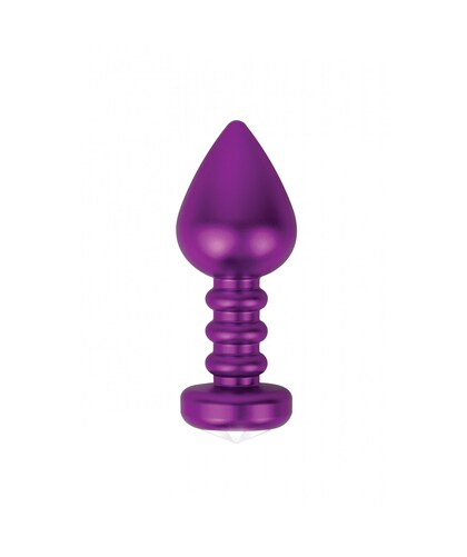 PLUG ANAL FASHIONABLE BUTTPLUG Plug anal metálico com design em anéis e base brilhante.