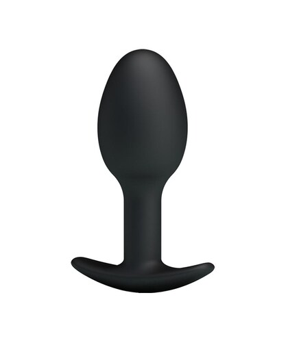 TAMPÃO ANAL DE SILICONE PRETO COM B Plug anal preto com esfera interna, feito de silicone ergonómico
