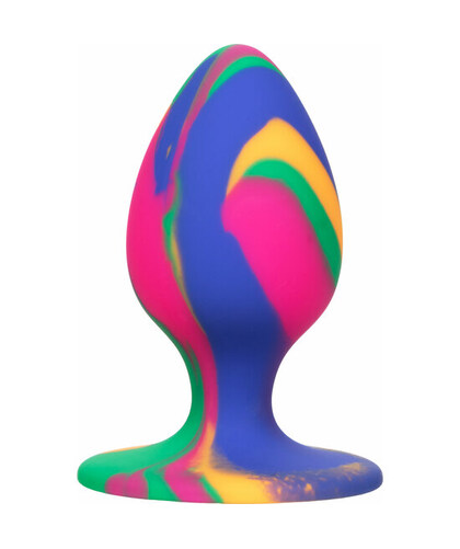 CHEEKY LARGE TIE-DYE PLUG Safe & Colorful Anal Plug with Versatile Suction Base