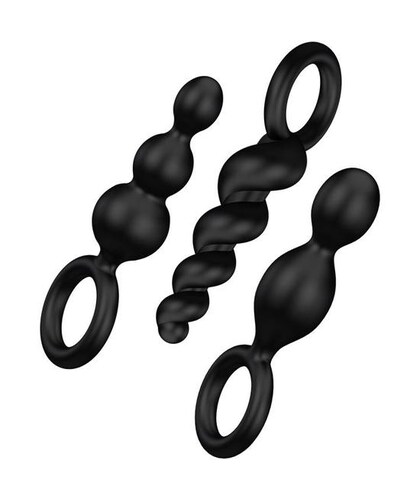 SATISFYER PLUGS Pack de 3 plugs anales, silicona suave, anillo seguro