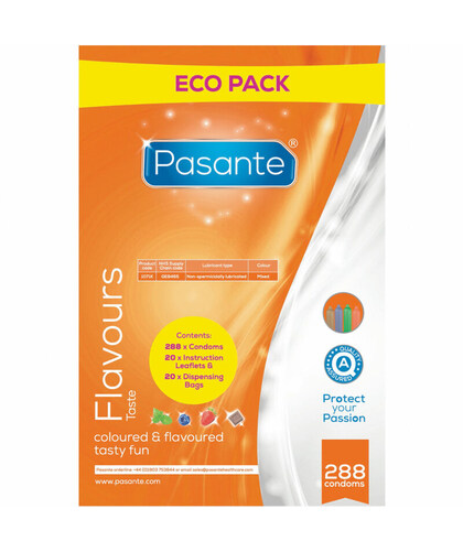 ECO PACK Préservatifs pasante flavors : saveurs, colorés et amusants
