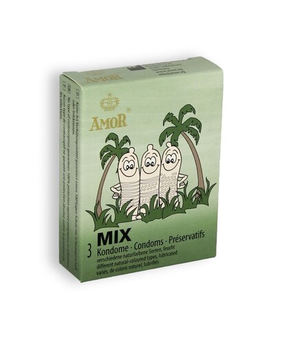 PRESERVATIVOS MIX 3 UNIDADES Mistura de preservativos com texturas variadas para um prazer extra