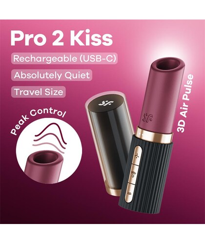 PRO 2 KISS Mini estimulador de clítoris con ondas de aire y 30 modos