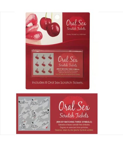 ORAL SEX Inclusive Erotic Scratch-off Ticket Game for Couples