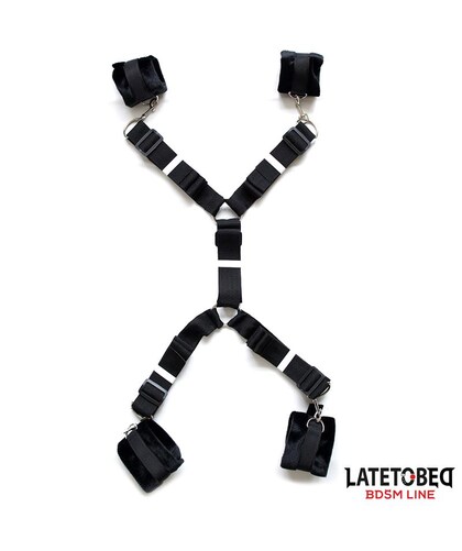 LATETOBED RESTRAINT SET Set de restricciones para cama con esposas ajustables