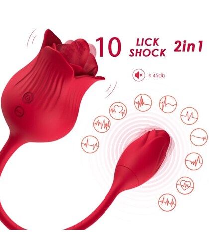 ROSA VIBRADOR ESTIMULADOR CLÍT Succionador ergonómico sumergible, 10 modos, USB recargable