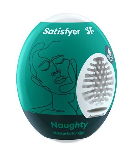 SATISFYER EGG SINGLE FIERCE Masturbador de silicone com estrias, sensação prazerosa