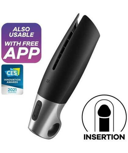 SATISFYER MASTURBADOR POWER Masturbador vibrador con app, bluetooth, recargable e IPX7