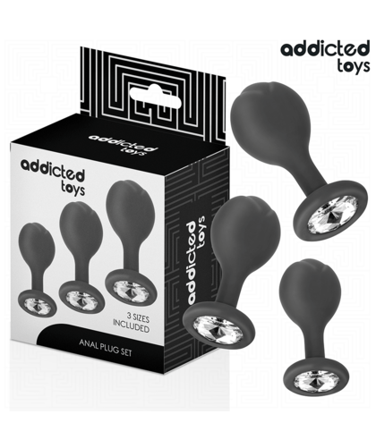 ANAL PLUG SET Set di plug anali tondi, silicone medico, 3 dimensioni