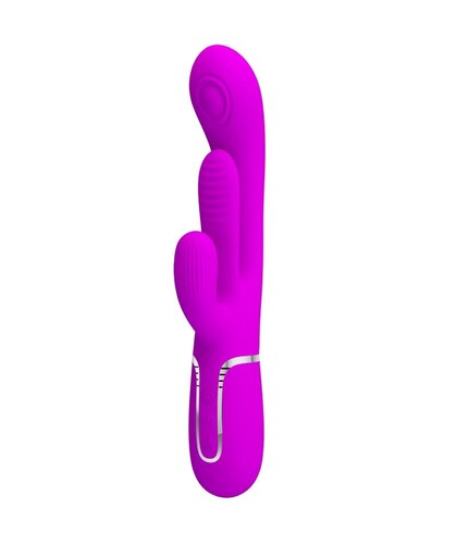 SHANIA TRIPLE Vibrador conejo con 7 vibraciones, golpeteo y silicona suave