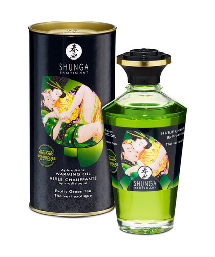 SHUNGA WARMING OIL Green Tea Flavored Warming Aphrodisiac Oil