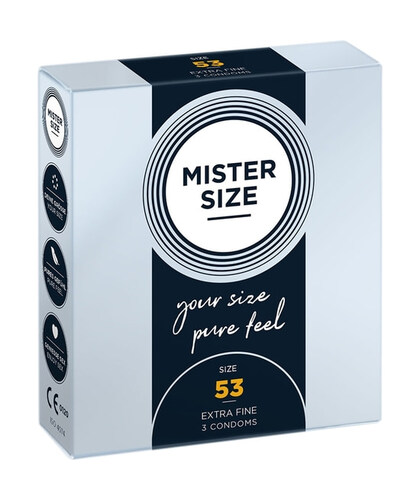SIZE 53 Preservativo extra fino, feito à medida para um conforto e sensação inigualáveis