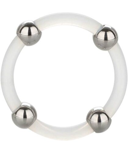 STEEL BEADED Bague en silicone calex avec billes en acier taille l