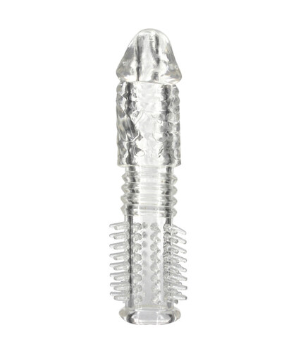SUPER STRECH SILICONE Funda con extensión y textura para aumentar placer y grosor