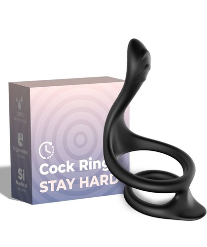 TAIL DOUBLE ANAL RING BLACK Silicone Ring for Enhanced Male Performance