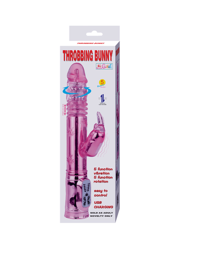 THROBBING BUNNY MOTOR Vibratore ricaricabile, doppia stimolazione, impermeabile, sicuro