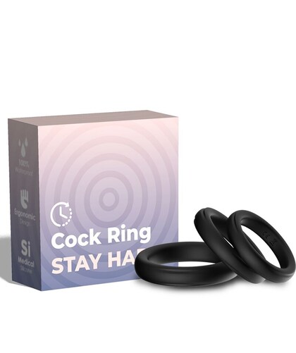TRIPLE SILICONE RING BLACK Silicone Cock Ring for Mind-Blowing Erections