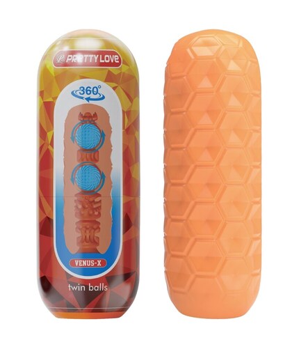 TWIN BALLS Masturbador masculino com esferas internas para um prazer mais intenso