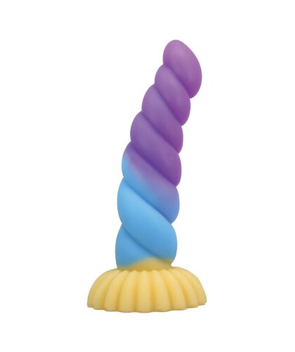 DILDO LICORNE TRICOLORE Dildo tricolore fantaisie avec design hélicoïdal
