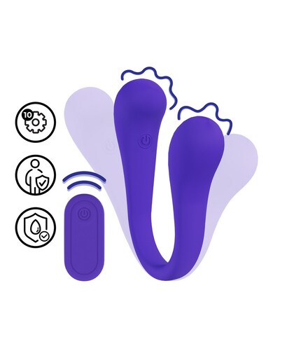 DUAL-ENDED BENDABLE Vibratore flessibile doppio con telecomando e 10 modalità, versatile e sicuro