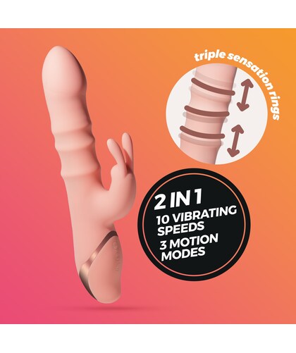 RINGLORD Vibromasseur avec 3 anneaux mobiles, 10 modes de vibration et recharge USB