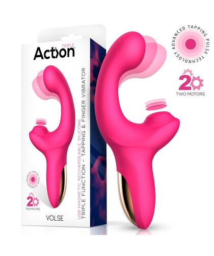 VOLSE Vibrador triple: vibración, pulsación y movimiento finger
