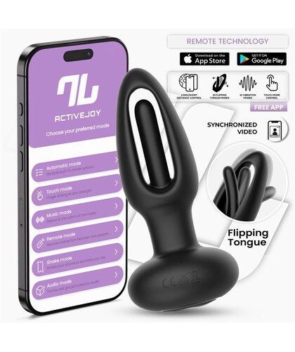 ZACK Plug anal con app: vibración, lengua oscilante, control global