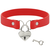 CHIC DESIRE - COLLAR CUERO VEGANO ROJO ACCESORIO CORAZÓN CON