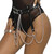 CINTURON DE CADENAS ANILLAS CUERO NEGRO TALLA ÚNICA nº1
