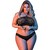 Conjunto sedutor de bandeau e tanga preta com renda festonada