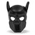 Maschera Cane in Neoprene con Muso Rimovibile Nero Taglia Un