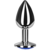 Plug anal metal mediano azul con bolsa