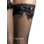 LEG AVENUE MEDIAS DE REJILLA NEGRA CON DETALLE SUPERIOR DE E
