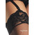 Leg avenue medias de nylon negras con encaje superior plus