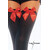 HAUTS DE CUISSE EN NYLON NOIR AVEC N?UD ROUGE TAILLE UNIQUE