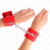 PUNHOS COM FECHO DE CADEADO VERMELHO AJUSTÁVEL 16-23 CM X 5,